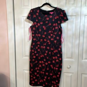 Betsey Johnson fitted cherry print dress
